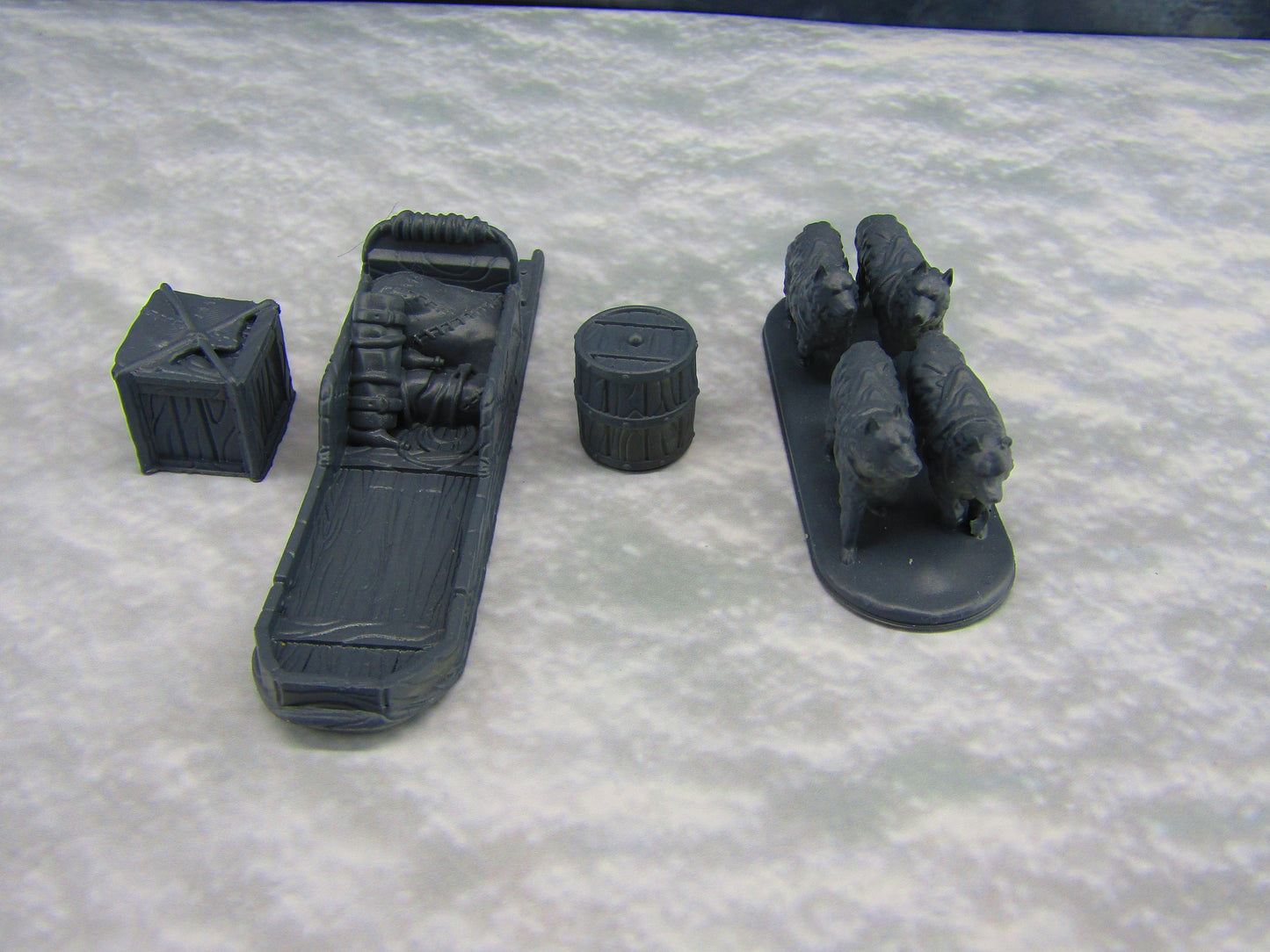 Dog Sled Sleigh and Cargo 28mm Scale Figure RPG Fantasy Games Dungeons & Dragons 3D Printed EC3D Wilds of Wintertide Mini Resin Model