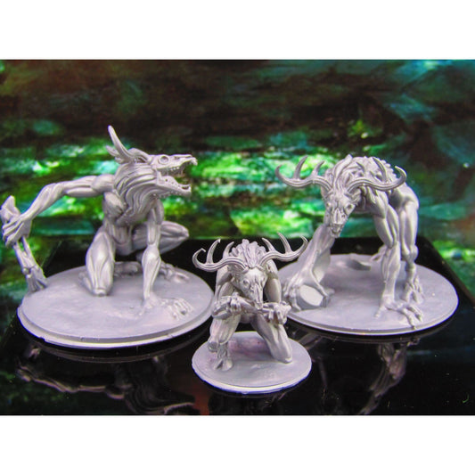 3pc Wendigo Evil Spirit Cryptid Monster Set Mini Miniature Model Character Figure 28mm/32mm Scale RPG Tabletop Gaming Wargaming D&D etc.