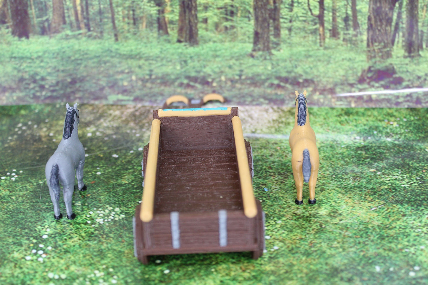Horse and Wagon Cart Set in Color Scatter Terrain Scenery Mini Miniature Model 28mm/32mm Scale RPG Tabletop Gaming Wargaming D&D Fantasy