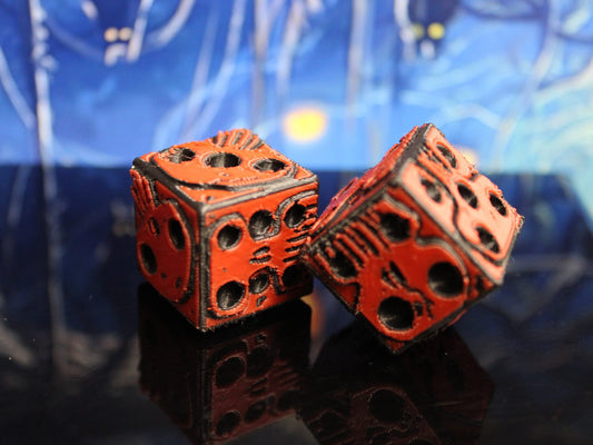 Oogie Boogie Novelty Skull 6 Sided Dice D6 Pair 3D Printed Oogie Boogi Die