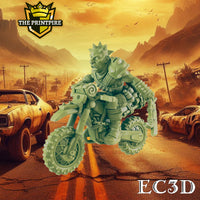 
              Wasteland Dirt Biker Punk | Post Apocalypse Bad Guy Miniature Figure | Wasteland Warfare Cyber Punk Dystopian Future | 32mm Scale Model
            