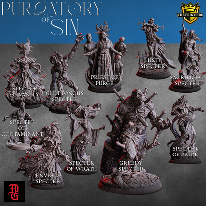 Purgatory of Sin TTRPG Encounter - Ghosts, Specters, & Spirits - D&D Miniature Lot