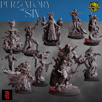 Purgatory of Sin TTRPG Encounter - Ghosts, Specters, & Spirits - D&D Miniature Lot