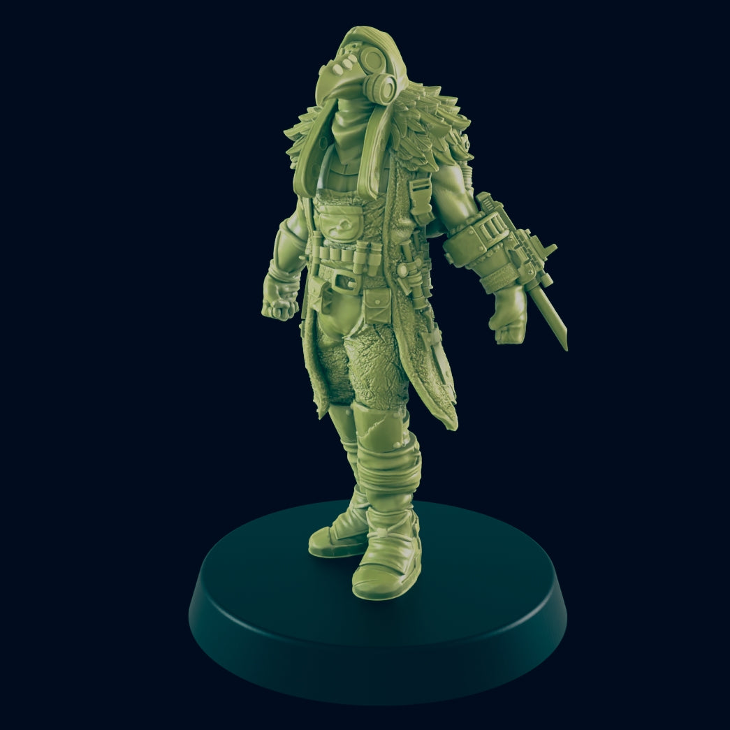 Wasteland Quack Plague Doctor | Crow Dazzle | Post Apocalypse Bad Guy Miniature Figure | Wasteland Warfare Cyber Punk Dystopian Future | 32mm Scale Model