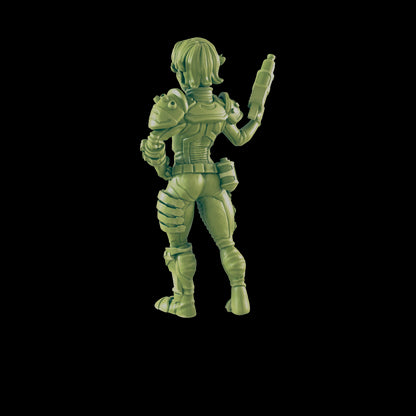 Female Vault Dweller Girl | Wasteland Explorer | Post Apocalypse Bad Guy Miniature Figure | Wasteland Warfare Cyber Punk Dystopian Future | 32mm Scale Model
