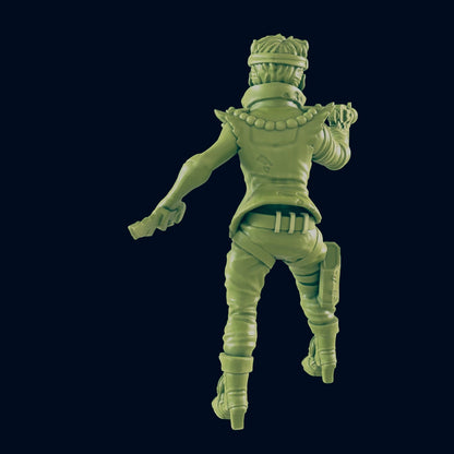 FEMALE CYBERPUNK BULLY | Post Apocalypse Bad Guy Miniature Figure | Wasteland Warfare Cyber Punk Dystopian Future | 32mm Scale Model