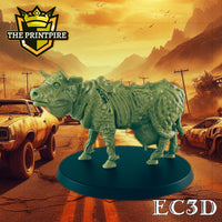 
              Muant Cow Brahmin Bull | Diseased Livestock | Post Apocalypse Bad Guy Miniature Figure | Wasteland Warfare Cyber Punk Dystopian Future | 32mm Scale Model
            