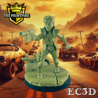 
              FEMALE CYBERPUNK BULLY | Post Apocalypse Bad Guy Miniature Figure | Wasteland Warfare Cyber Punk Dystopian Future | 32mm Scale Model
            