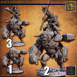 Blackcrag Orc, Mounted Apefiend Rider,  D Version, Alpha Leader, Apex Predator | Fantasy Boo enemy | Resin Mini Miniature Figure Scale Model | Dungeons & Dragons Pathfinder