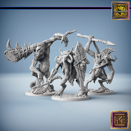 3pc Trolls set| Fantasy Creatures | Resin Minis Miniature Figures Scale Models | Dungeons & Dragons Pathfinder etc.