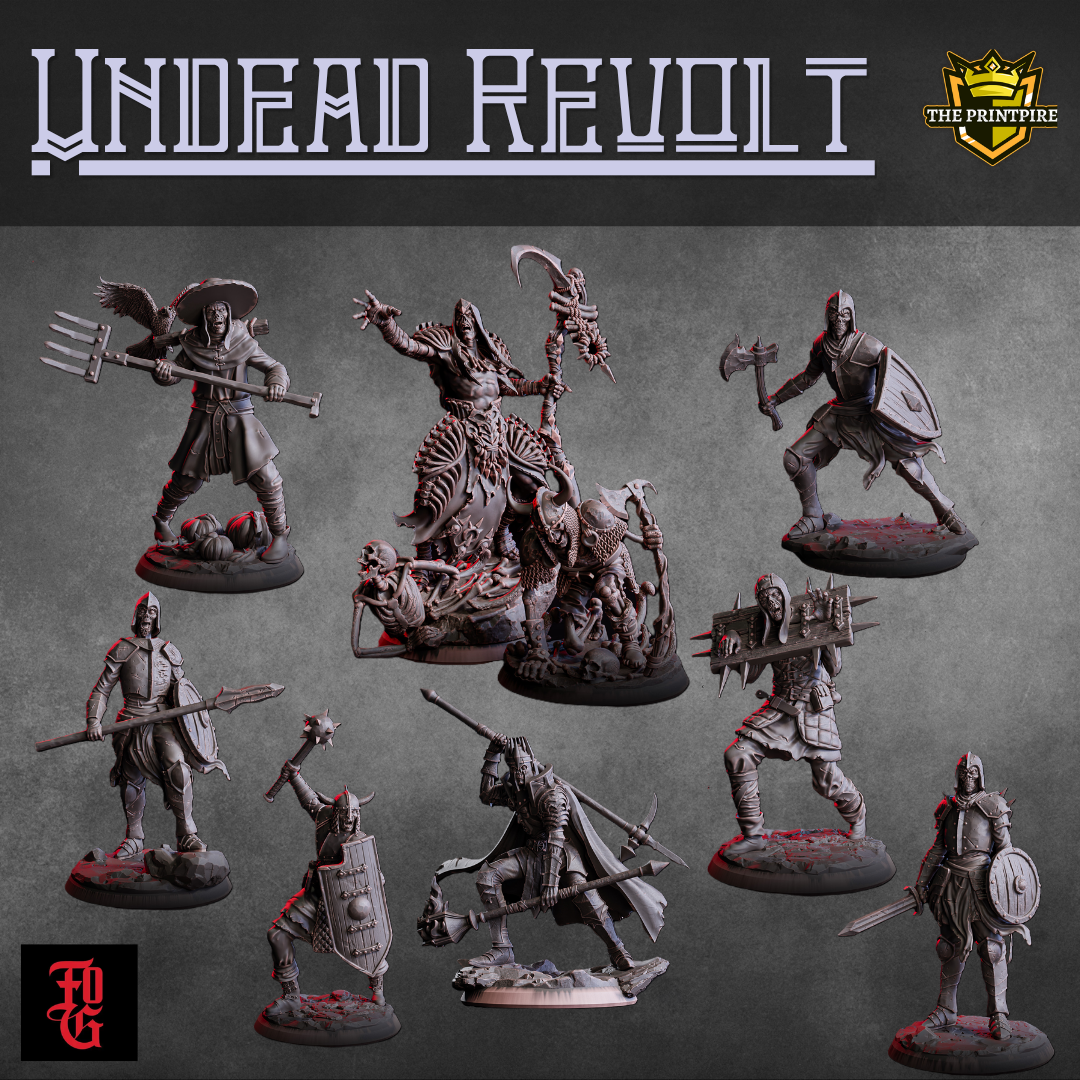 Undead Revolt Encounter - Skeletons, Zombies, Necromancer - D&D Miniature Lot