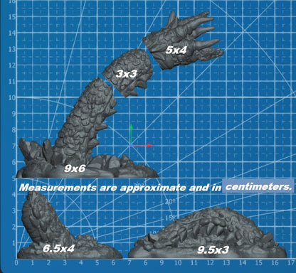 3 Piece Giant Desert Sandworm Mini Miniature Figure 28-32mm Tabletop Gaming