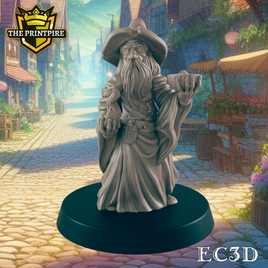 Hedge Wizard | Elderly Retired Sorcerer | Dungeons and Dragons NPC Figure | Pathfinder DnD Wargaming RPG Character | 32mm Scale Model