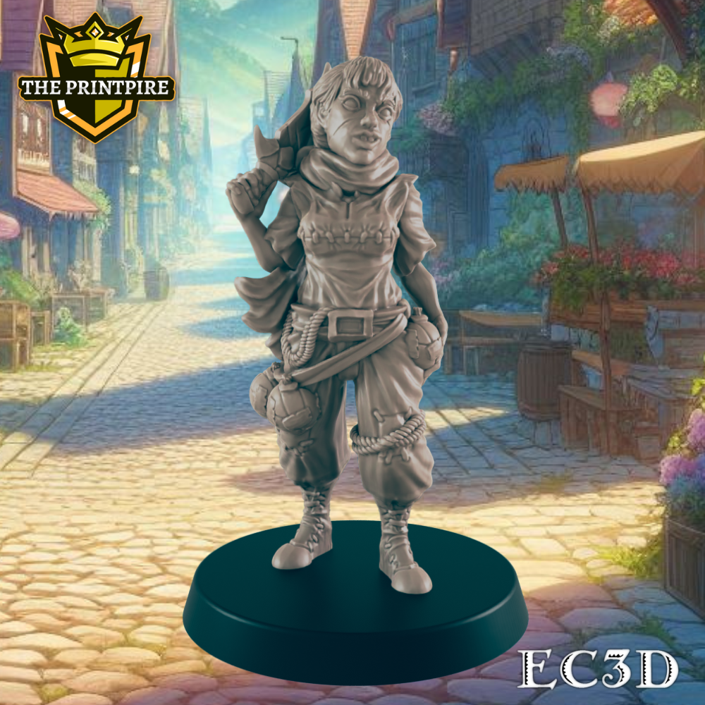 Bandit Mini| Human Rogue Assassin| Dungeons and Dragons NPC Figure | Pathfinder DnD Wargaming RPG Character | 32mm Scale Model