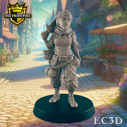 Bandit Mini| Human Rogue Assassin| Dungeons and Dragons NPC Figure | Pathfinder DnD Wargaming RPG Character | 32mm Scale Model
