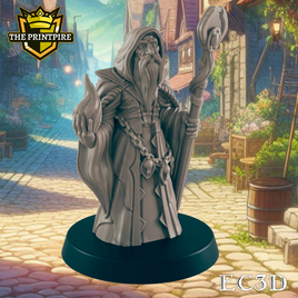 Retired Sorcerer Mini | Elderly Old Wizard | Dungeons and Dragons NPC Figure | Pathfinder DnD Wargaming RPG Character | 32mm Scale Model