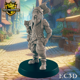 Human Woodsman Mini | Lumberjack w/ Axe | Dungeons and Dragons NPC Figure | Pathfinder DnD Wargaming RPG Character | 32mm Scale Model