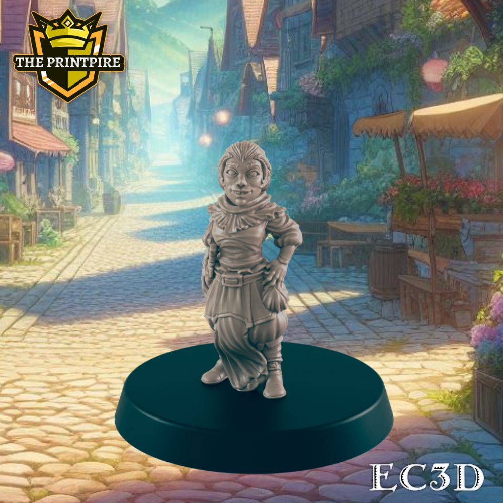Halfling Mini | Female Assassin Rogue Bandit | Dungeons and Dragons NPC Figure | Pathfinder DnD Wargaming RPG Character | 32mm Scale Model