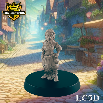 Halfling Mini | Female Assassin Rogue Bandit | Dungeons and Dragons NPC Figure | Pathfinder DnD Wargaming RPG Character | 32mm Scale Model