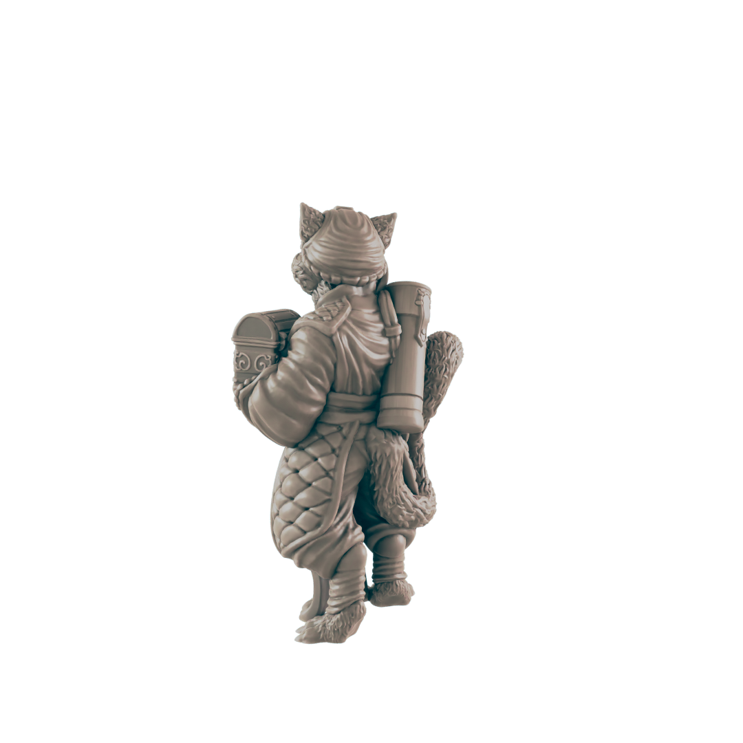 Catfolk Mini | Merchant Shopkeeper | Dungeons and Dragons NPC Figure | Pathfinder DnD Wargaming RPG Character | 32mm Scale Model