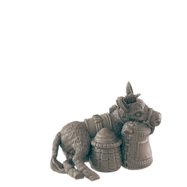 Resting Donkey Mini | Farm and Work Animal | Townsfolk NPC Figure | DnD Wargaming Mini | RPG Character | 32mm Scale Model | for Dungeons and Dragons, Pathfinder, etc.