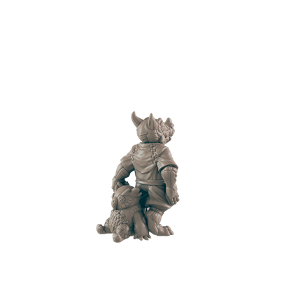 Dragonborn Mini | Child w/ toy | KidTownsfolk NPC Figure | DnD Wargaming Mini | RPG Character | 32mm Scale Model | for Dungeons and Dragons, Pathfinder, etc.