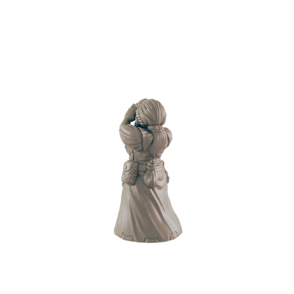 Dwarf Mini | Merchant Shopkeeper  | Female Townsfolk NPC Figure | DnD Wargaming Mini | RPG Character | 32mm Scale Model | for Dungeons and Dragons, Pathfinder, etc.