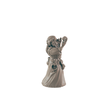 Dwarf Mini | Merchant Shopkeeper  | Female Townsfolk NPC Figure | DnD Wargaming Mini | RPG Character | 32mm Scale Model | for Dungeons and Dragons, Pathfinder, etc.