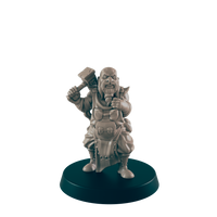 
              Dwarven Blacksmith Mini | Bald Dwarf | Dungeons and Dragons NPC Figure | Pathfinder DnD Wargaming RPG Character | 32mm Scale Model
            
