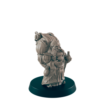 Dwarf Mini | Travelling Merchant | Male Townsfolk NPC Figure | DnD Wargaming Mini | RPG Character | 32mm Scale Model | for Dungeons and Dragons, Pathfinder, etc.