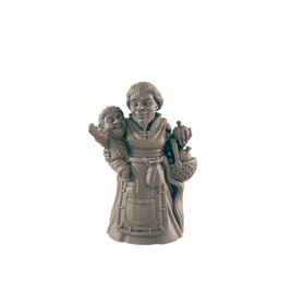 Dwarf Mini | BEARDED Mother and Child | Female Townsfolk NPC Figure | DnD Wargaming Mini | RPG Character | 32mm Scale Model | for Dungeons and Dragons, Pathfinder, etc.