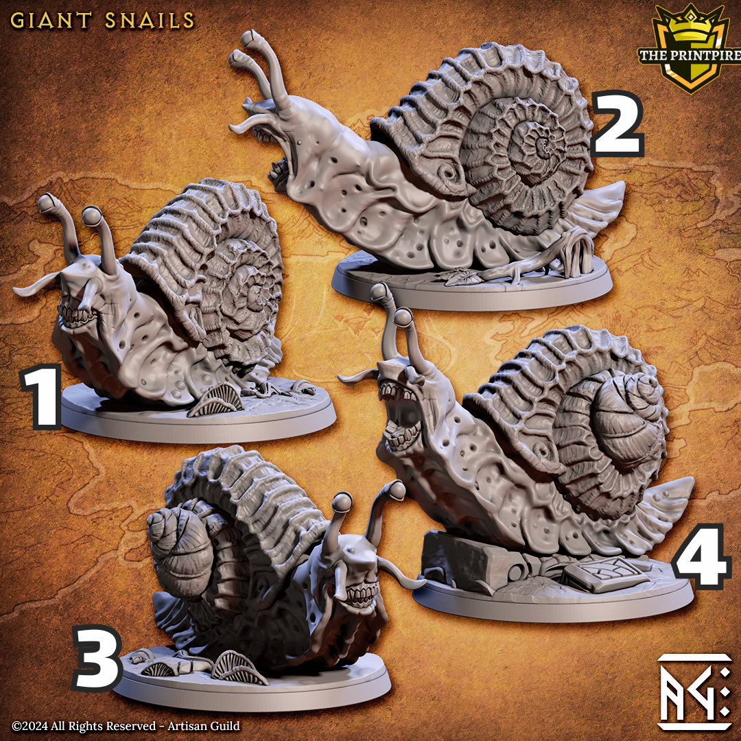 Giant Snail | Fantasy Creature | Resin Mini Miniature Figure Scale Model | Dungeons & Dragons Pathfinder etc.