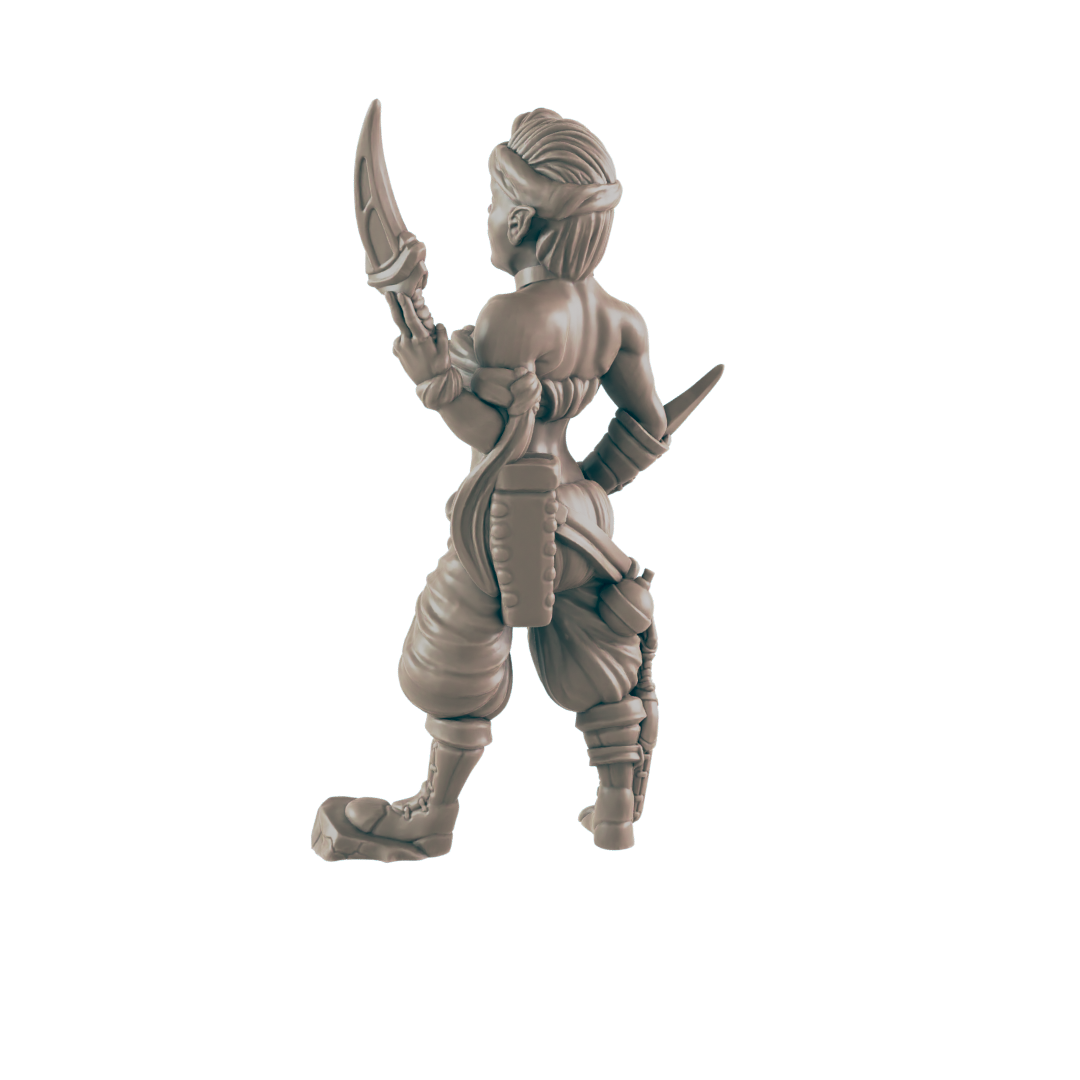 Elf Mini | Female Elven Assassin Rogue Bandit | Dungeons and Dragons NPC Figure | Pathfinder DnD Wargaming RPG Character | 32mm Scale Model