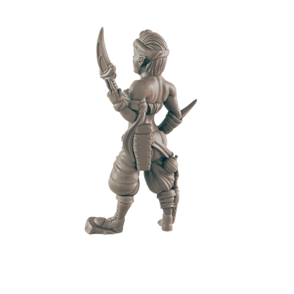 Elf Mini | Female Elven Assassin Rogue Bandit | Dungeons and Dragons NPC Figure | Pathfinder DnD Wargaming RPG Character | 32mm Scale Model