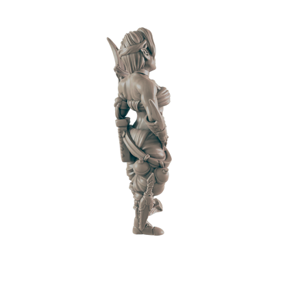 Elf Mini | Female Elven Assassin Rogue Bandit | Dungeons and Dragons NPC Figure | Pathfinder DnD Wargaming RPG Character | 32mm Scale Model