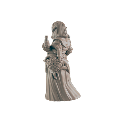 Elf Mini | Chubby Female Herbalist | Dungeons and Dragons NPC Figure | Pathfinder DnD Wargaming RPG Character | 32mm Scale Model