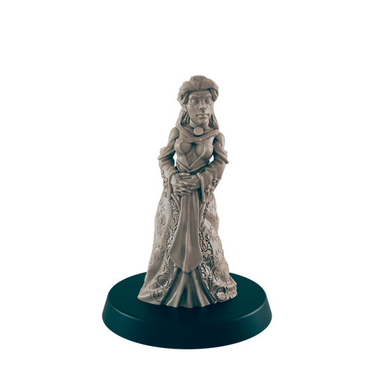 Elf Mini | Noble Royalty | Female Townsfolk NPC Figure | DnD Wargaming Mini | RPG Character | 32mm Scale Model | for Dungeons and Dragons, Pathfinder, etc.