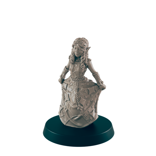 Elf Mini | Child Noble Royalty  | Female Townsfolk NPC Figure | DnD Wargaming Mini | RPG Character | 32mm Scale Model | for Dungeons and Dragons, Pathfinder, etc.