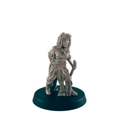 Elf Mini | Destitute & Homeless | Female Townsfolk NPC Figure | DnD Wargaming Mini | RPG Character | 32mm Scale Model | for Dungeons and Dragons, Pathfinder, etc.