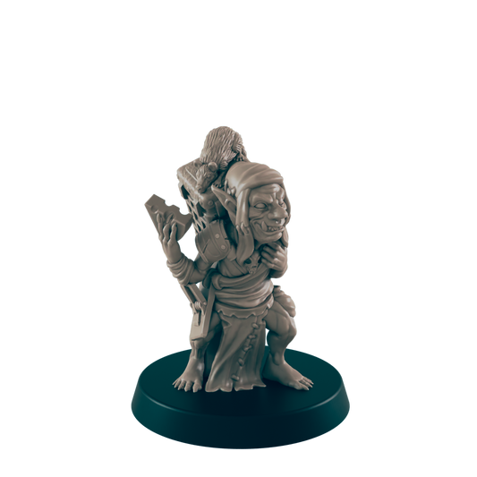 Goblin Mini | Rat Catcher Janitor | Monster Townsfolk NPC Figure | DnD Wargaming Mini | RPG Character | 32mm Scale Model | for Dungeons and Dragons, Pathfinder, etc.