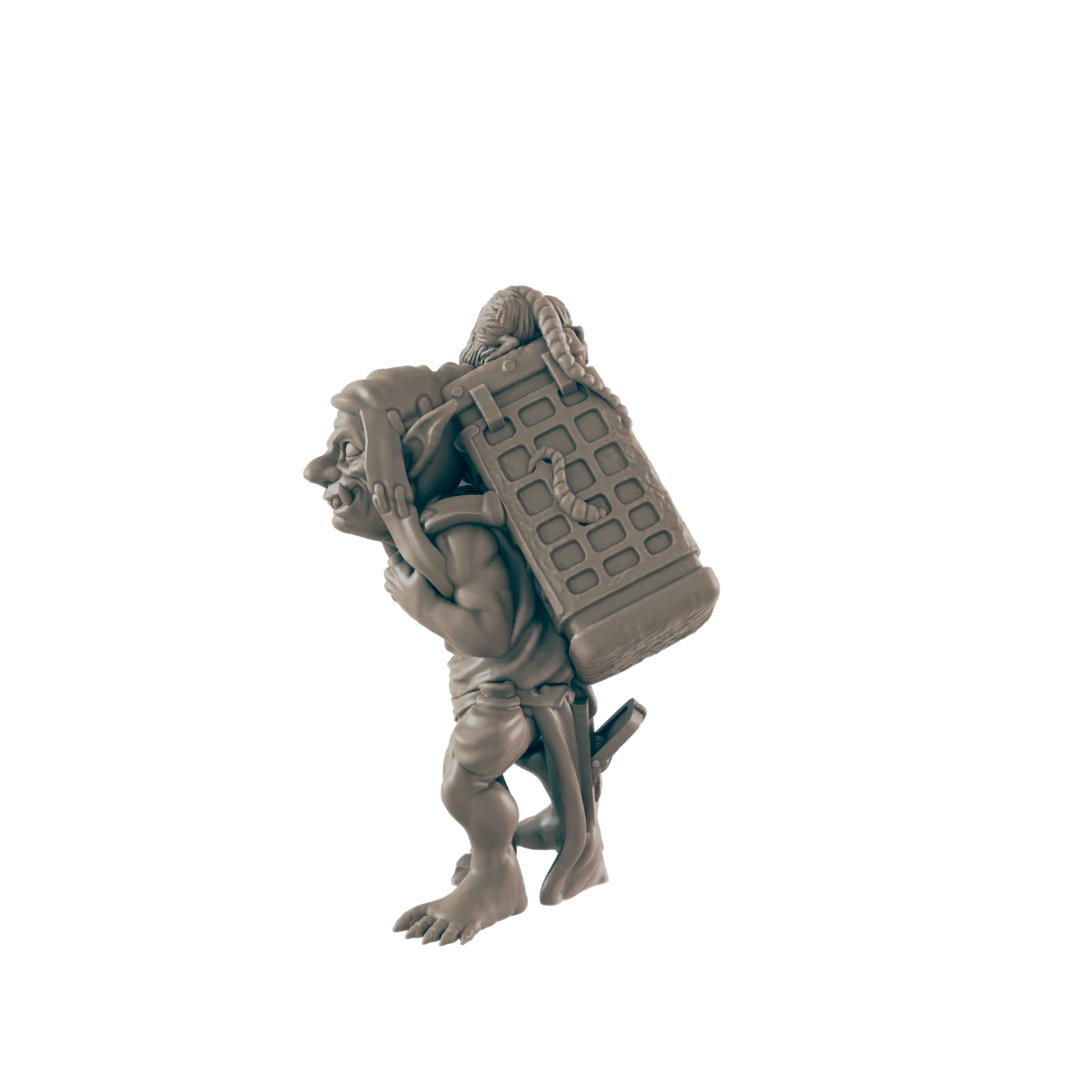 Goblin Mini | Rat Catcher Janitor | Monster Townsfolk NPC Figure | DnD Wargaming Mini | RPG Character | 32mm Scale Model | for Dungeons and Dragons, Pathfinder, etc.