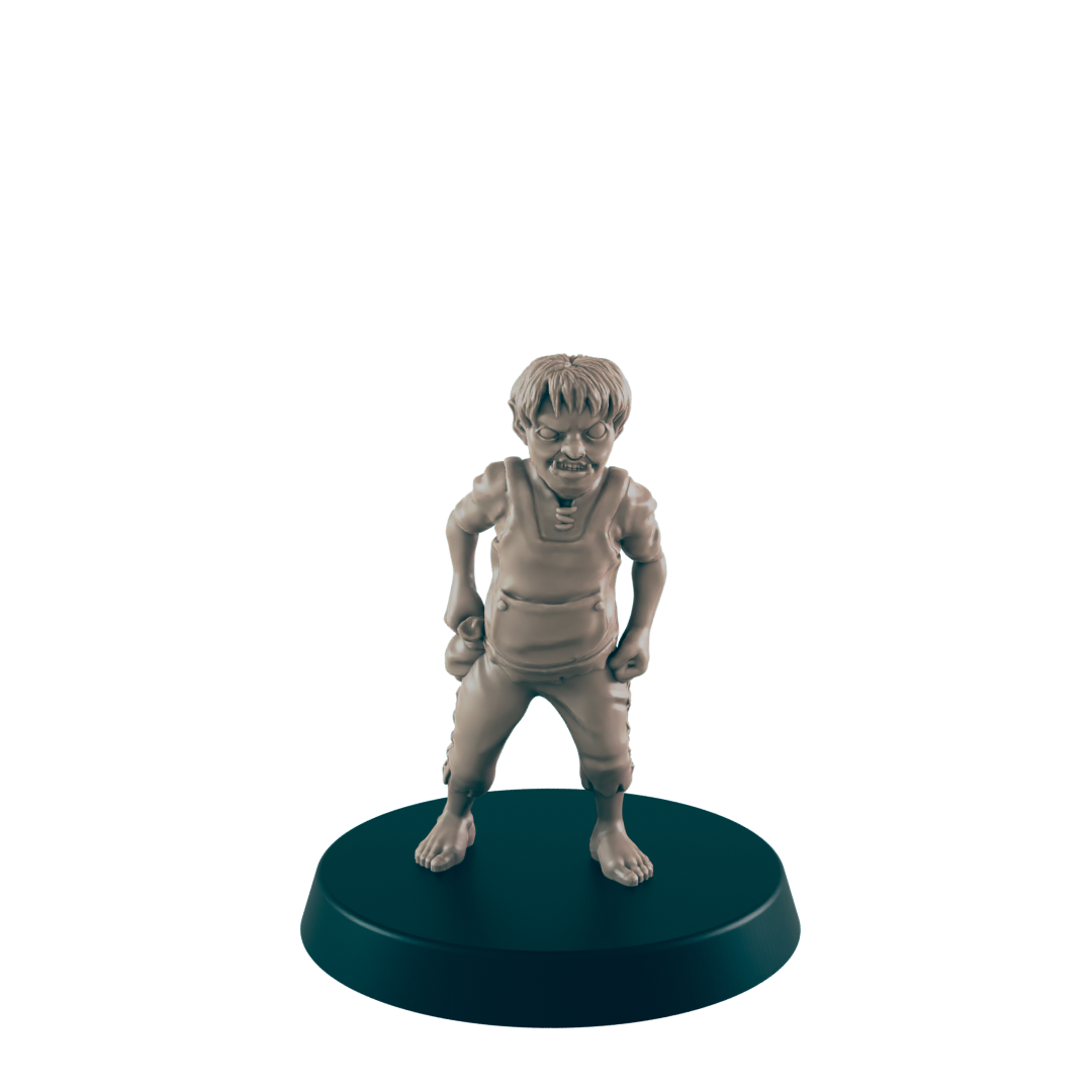Half Orc Mini | Kid Bully | Male Child Monster Townsfolk NPC Figure | DnD Wargaming Mini | RPG Character | 32mm Scale Model | for Dungeons and Dragons, Pathfinder, etc.