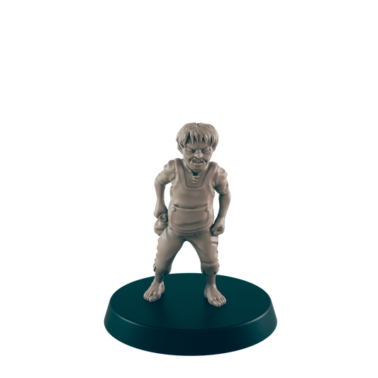 Half Orc Mini | Kid Bully | Male Child Monster Townsfolk NPC Figure | DnD Wargaming Mini | RPG Character | 32mm Scale Model | for Dungeons and Dragons, Pathfinder, etc.