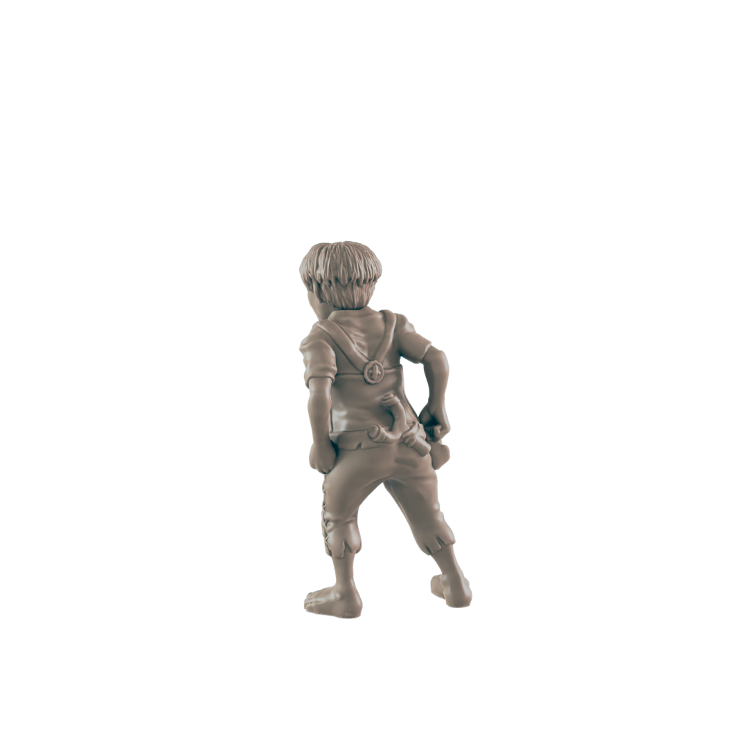 Half Orc Mini | Kid Bully | Male Child Monster Townsfolk NPC Figure | DnD Wargaming Mini | RPG Character | 32mm Scale Model | for Dungeons and Dragons, Pathfinder, etc.