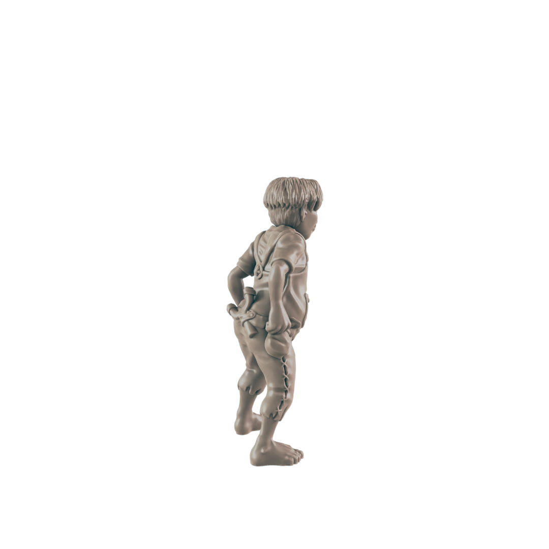 Half Orc Mini | Kid Bully | Male Child Monster Townsfolk NPC Figure | DnD Wargaming Mini | RPG Character | 32mm Scale Model | for Dungeons and Dragons, Pathfinder, etc.