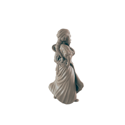 Half Orc Mini | Barmaid Waitress  | Female Monster Townsfolk NPC Figure | DnD Wargaming Mini | RPG Character | 32mm Scale Model | for Dungeons and Dragons, Pathfinder, etc.