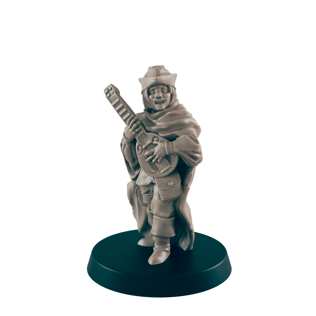 Human Mini | Bard Singer | Male Townsfolk NPC Figure | DnD Wargaming Mini | RPG Character | 32mm Scale Model | for Dungeons and Dragons, Pathfinder, etc.