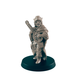 Human Mini | Bard Singer | Male Townsfolk NPC Figure | DnD Wargaming Mini | RPG Character | 32mm Scale Model | for Dungeons and Dragons, Pathfinder, etc.