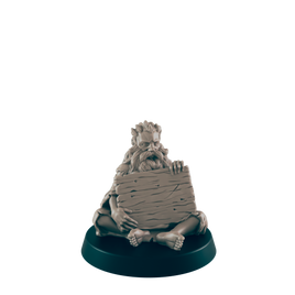 Human Mini | Beggar w/ Sign | Male Townsfolk NPC Figure | DnD Wargaming Mini | RPG Character | 32mm Scale Model | for Dungeons and Dragons, Pathfinder, etc.