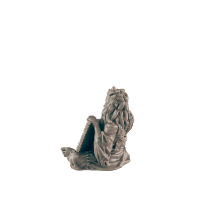 Human Mini | Beggar w/ Sign | Male Townsfolk NPC Figure | DnD Wargaming Mini | RPG Character | 32mm Scale Model | for Dungeons and Dragons, Pathfinder, etc.